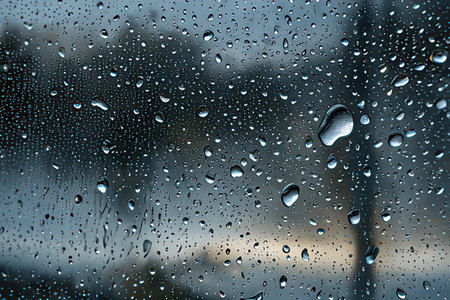 Rain drops on the window glass. Raindrops on the window.の素材
