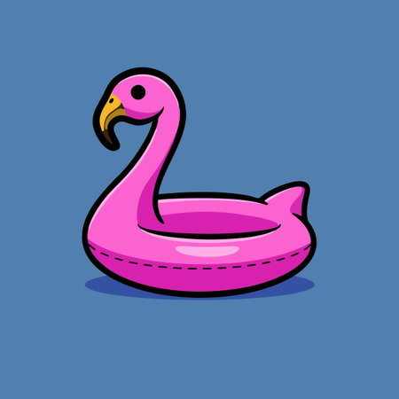 Flamingo icon. Vector illustration of a pink flamingo.のイラスト素材