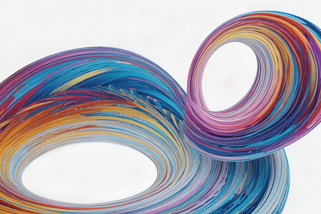 abstract colorful swirl on a white background, 3d render illustrationの素材