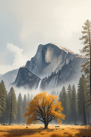 Autumn in Yosemite National Park, California, United States of Americaの素材