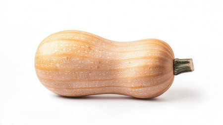 Butternut squash isolated on white background, clipping path included.の素材