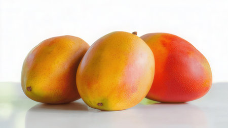 Mango fruit isolated on white background. (Selective focus)の素材