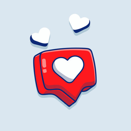 Red speech bubble with hearts. Social media icon. Vector illustration.のイラスト素材