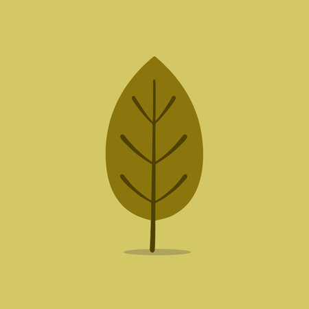 Leaf icon in flat style. Vector illustration on a green background.のイラスト素材