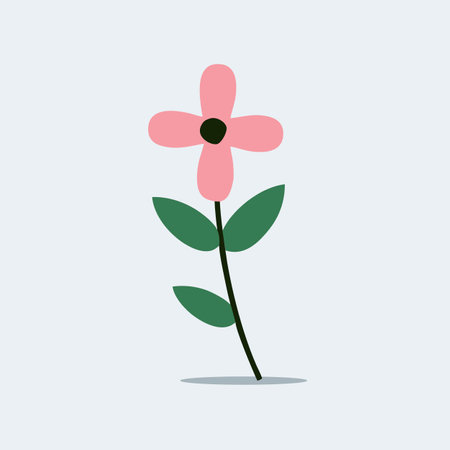 Flower icon, vector illustration. Flat design style with long shadow.のイラスト素材