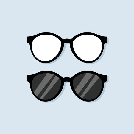 Sunglasses icon in flat style. Sunglasses vector illustration.のイラスト素材