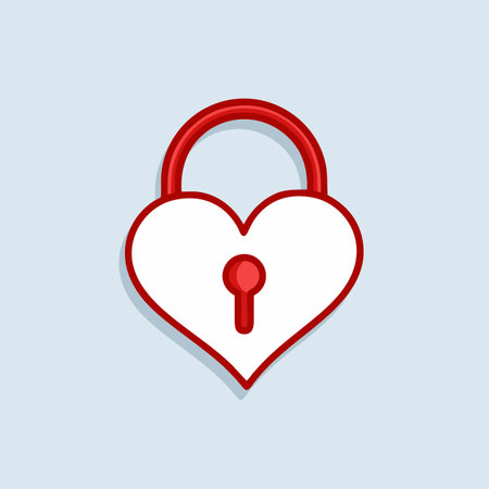 Heart padlock icon. Valentine's day symbol. Vector illustration.のイラスト素材