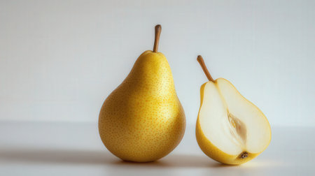 pears on a white background. photo with depth of field.の素材