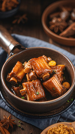 Korean traditional food Braised Pork Belly, Gangjeongの素材