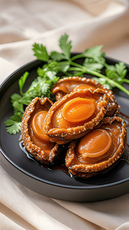 japanese food simmered egg yolk in soy sauceの素材