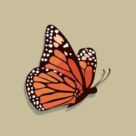 Butterfly isolated on white background. Hand drawn vector illustration.のイラスト素材