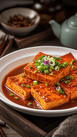 Delicious Tofu with Sesame Seeds.の素材