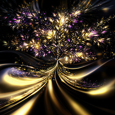 Abstract fractal. Fractal art background for creative design. Decoration for wallpaper, desktop, poster, cover booklet. Print for clothes, t-shirt. Creative illustration for designの素材