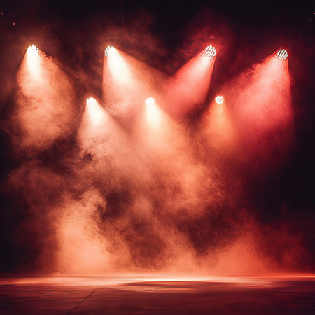 Stage Spotlight with Red and Black Background. Stage Spotlight with Red and Black Backgroundの素材