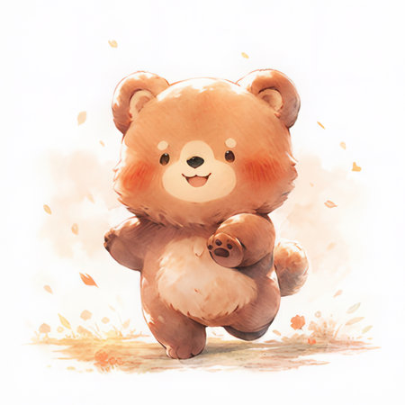 Watercolor painting of a cute little teddy bear. Vector illustration.の素材
