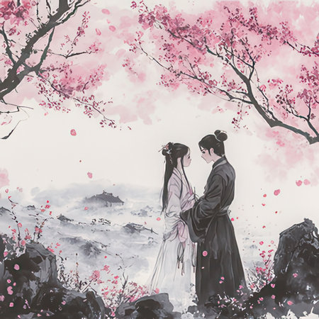 Vintage floral background with peony flowers. Pastel colors.の素材