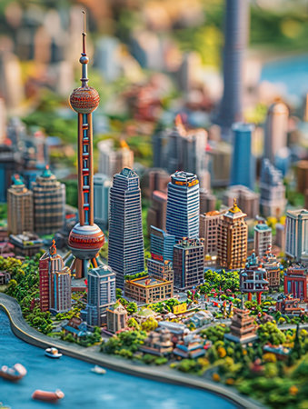 Miniature model of Shanghai city.の素材