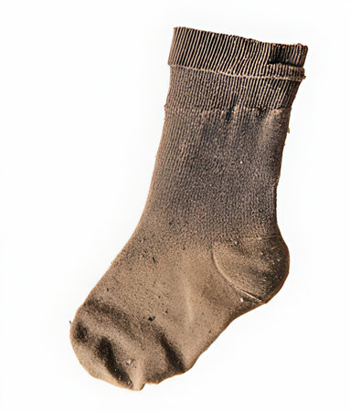 Socks isolated on white background. Close up of a pair of socks.の素材