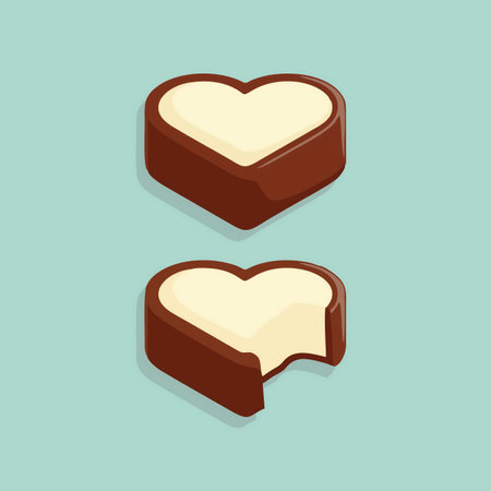 Chocolates in the shape of a heart. Vector illustration.のイラスト素材