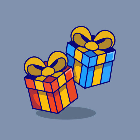 Gift box icon. Vector illustration in flat style. Design elementのイラスト素材