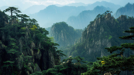 Mountain landscape in Zhangjiajie National Forest Park, Hunan Province, Chinaの素材