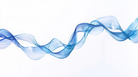 abstract blue wave on a white background, abstract background, abstract backgroundの素材