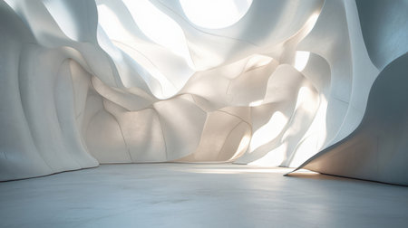 Abstract modern architecture background, empty open space interior. 3D renderingの素材