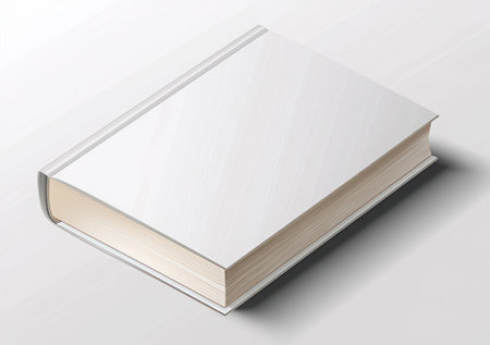 Blank book on a white background. 3D rendering illustration.の素材