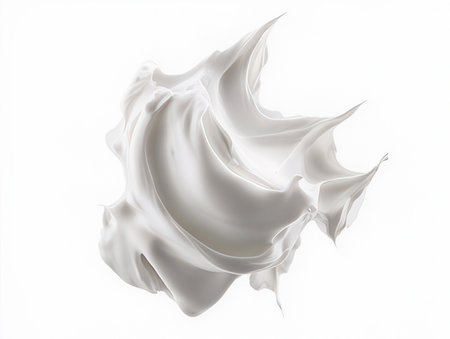 close up of a white paint splash on white backgroundの素材