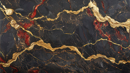 Gold and black marble pattern texture background. Abstract gold and black marble texture background.の素材