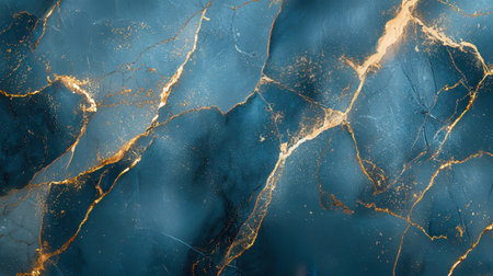Marble texture background pattern with gold, blue and black colors.の素材
