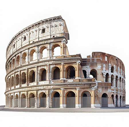 Colosseum, Rome, Italy. Isolated on white backgroundの素材