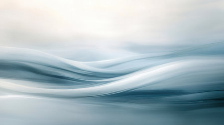 abstract background with blurred blue and white lines and waves in itの素材