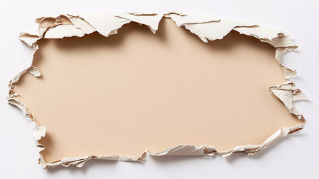 Ripped paper on a white background with space for your message.の素材