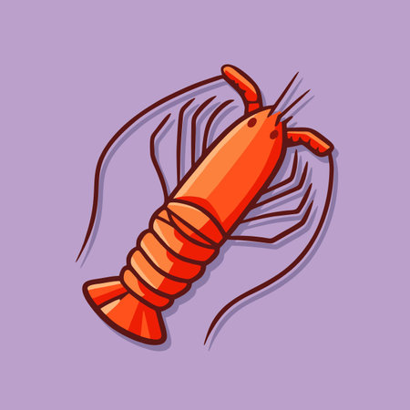 Lobster icon. Vector illustration of seafood. Cartoon lobster.のイラスト素材