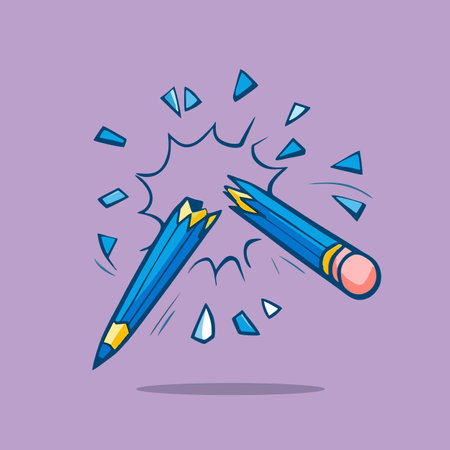 Pencil explosion icon. Vector illustration in trendy flat style. Hand drawn pencil explosion icon.のイラスト素材