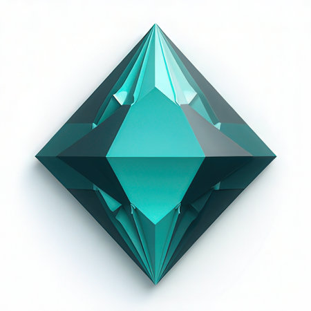 3d rendering of a blue diamond isolated on a white background.の素材