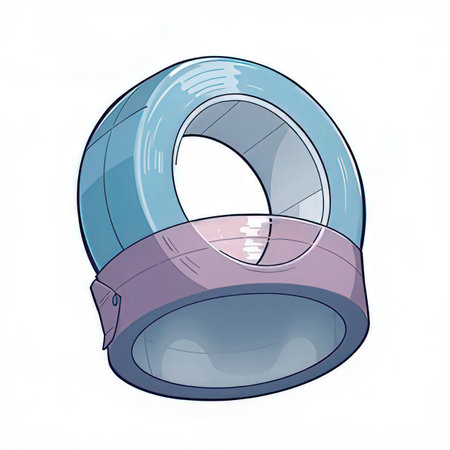 Illustration of tape roll on a white background, vector illustrationの素材