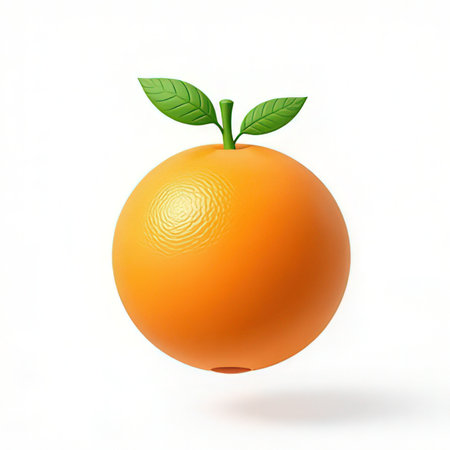 Orange fruit isolated on white background. 3d render. Vector illustration.の素材