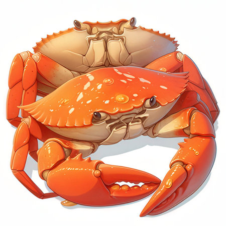 Illustration of a crab isolated on a white background - 3d renderの素材