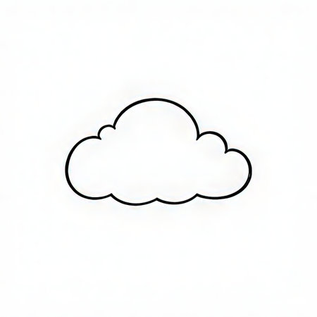 Cloud doodle on white background. Hand drawn vector illustration.の素材