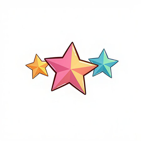 Colorful star icon on white background. Vector illustration.の素材