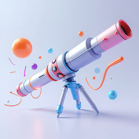 Astronomical telescope on a white background.の素材