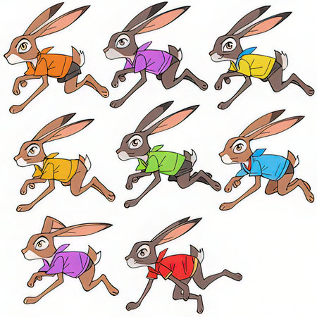 Rabbit cartoon. Vector illustration of a rabbit with different poses.の素材
