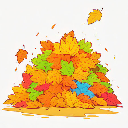 Autumn background with colorful leaves. Vector illustration. Eps 10.の素材
