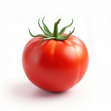 tomato isolated on a white background. 3d render illustration.の素材