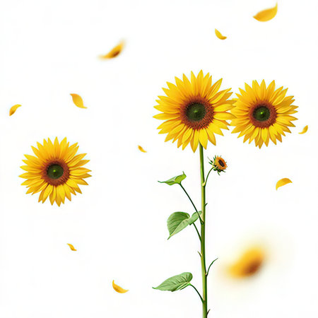 Sunflower isolated on white background, clipping path includedの素材