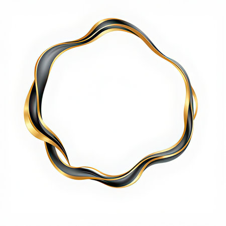 Black and gold ribbons on a white background. Vector illustration.の素材