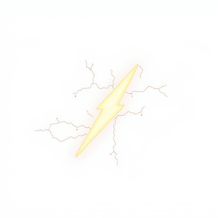 Lightning bolt on a white background. 3d rendering. Computer digital drawing.の素材