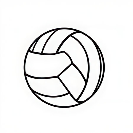 volleyball icon isolated on white background. hand-drawn illustrationの素材